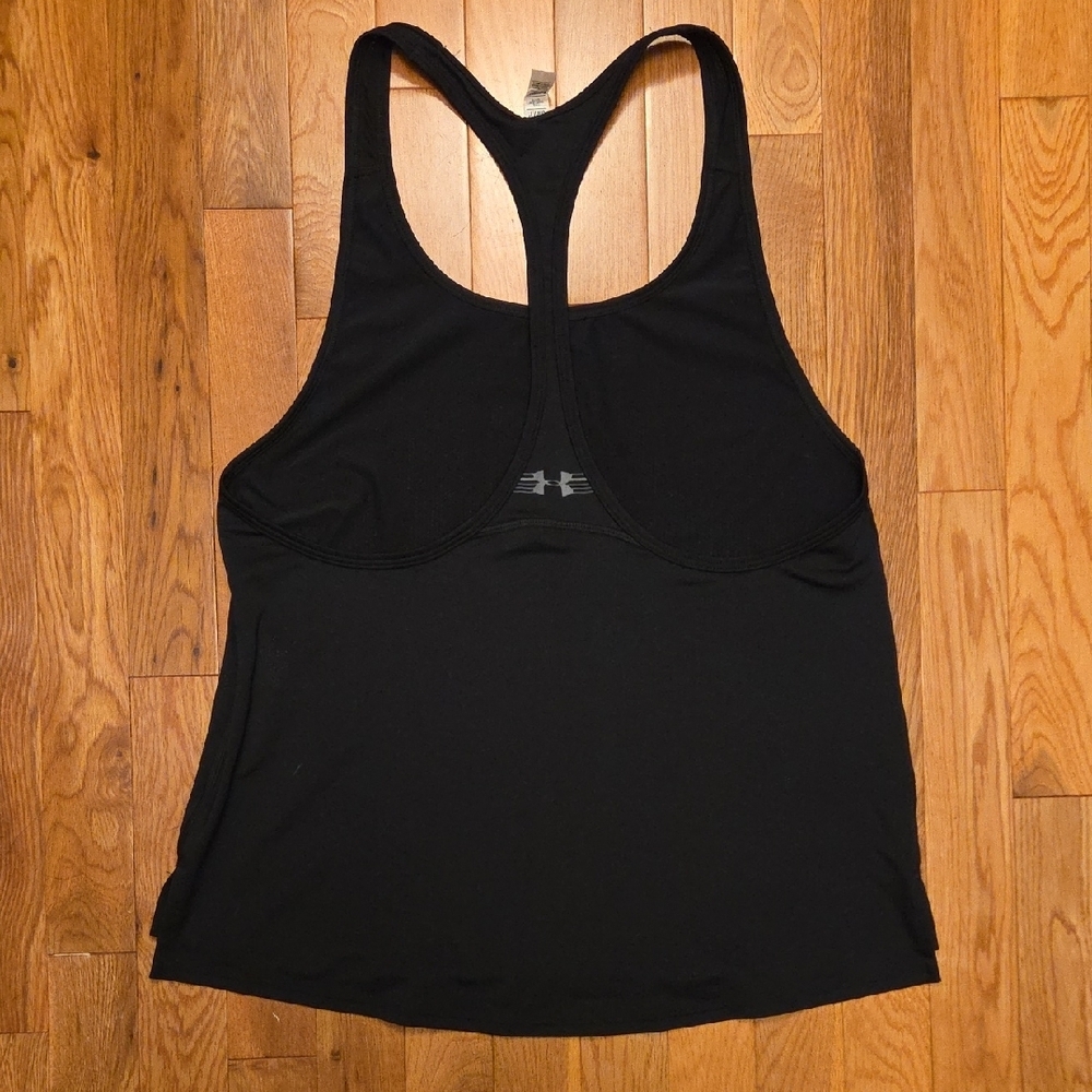 Under Armour Women's Black Racerback Tank Top Loose Fit Size S - Picture 7 of 8